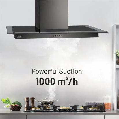 Glen Designer Kitchen Chimney with Push Button Control Baffle Filters 60cm 1000 m3/h - Black (6062 BL) 3