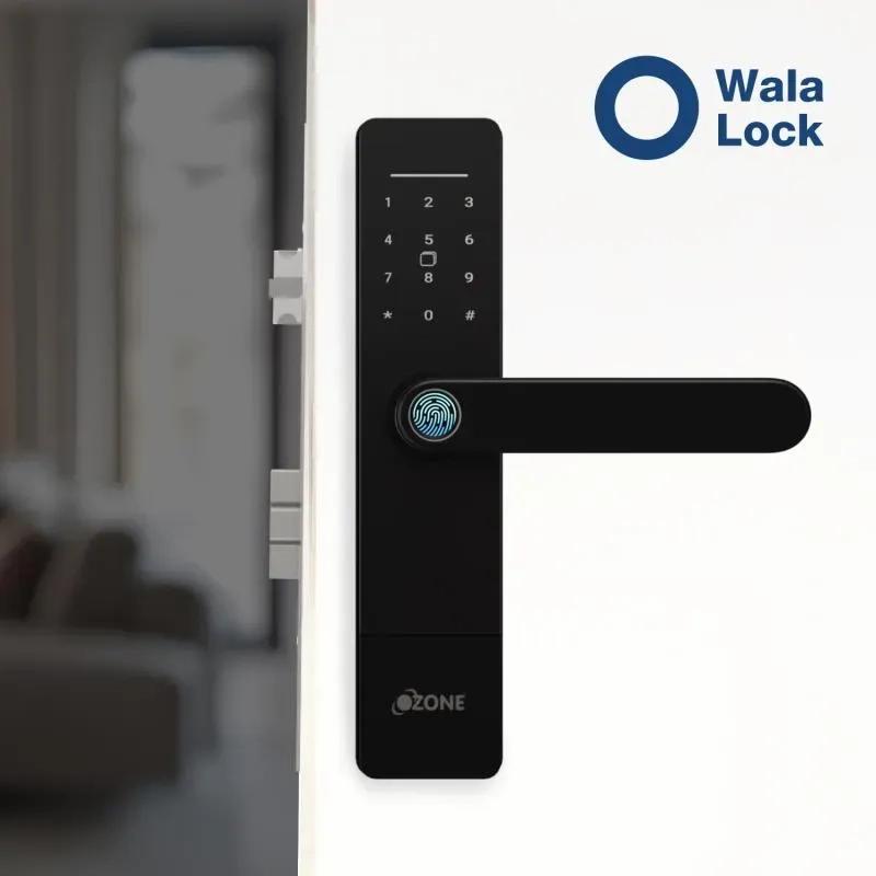 Ozone Smart Wi-Fi Lock for Wooden & Metal Doors, 4-Way Access, OzoLife App, Fingerprint, Password, RFID Card, 30-50 mm Door Thickness, Free Installation, 2 Years Warranty (Black) 1