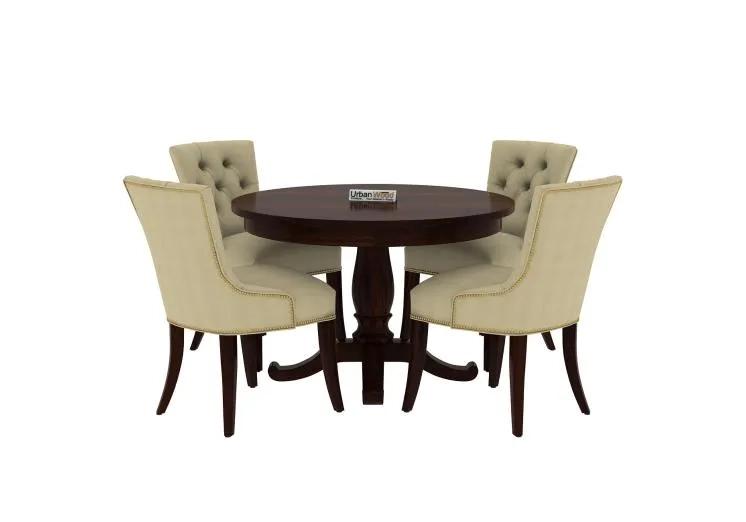 Urbanwood Knit 4-Seater Round Dining Table Set ( Walnut Finish ) 1