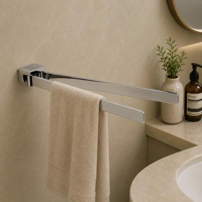 Perk Solid Double Sweivel Towel Bar 375MM