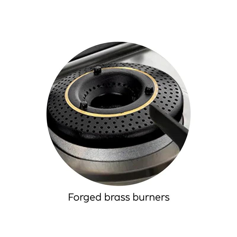 Glen Ultra Slim LPG Gas Stove 4 Burner|Toughened Glass Top|1 Jumbo, 3 Forged Brass Burners|360° Revolving Inlet Nozzle|Manual Ignition|5 Years Warranty On Glass, Valve And Burner|1047USBL 1