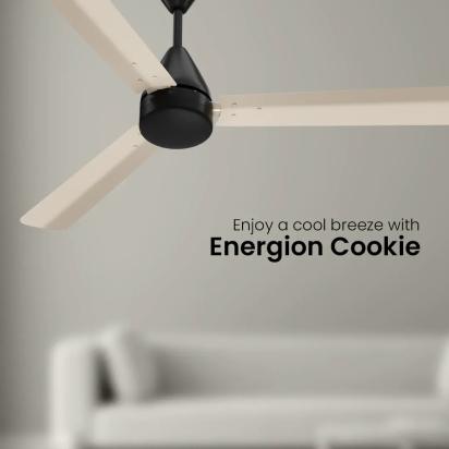 Crompton Energion Cookie BLDC Ceiling Fan -  Ivory Black by Crompton : Colours available: Black, Ivory 12 1