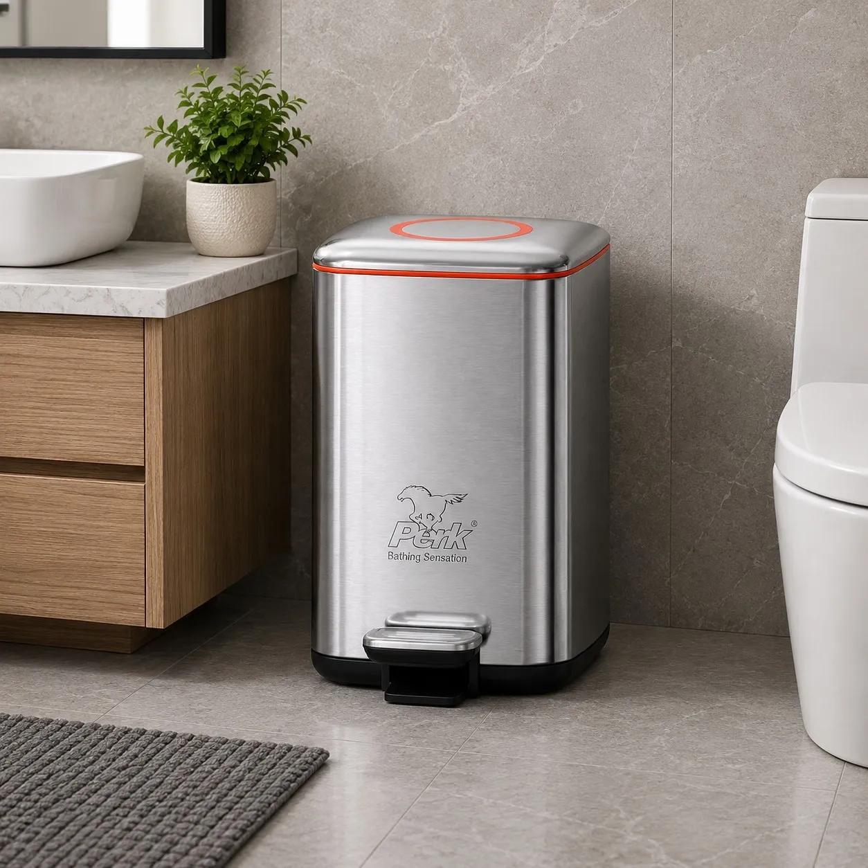Perk Regent Dustbin 12 Litre -  Matt Steel