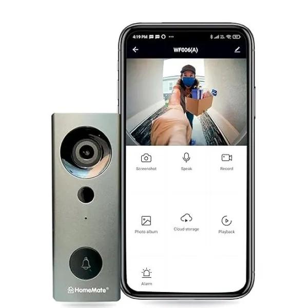 Wi-Fi Smart Video Door bell with Rechargeable battery & Chime