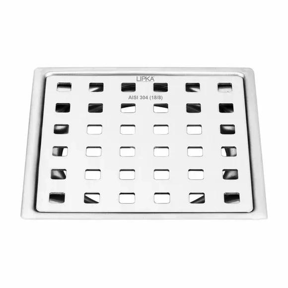 Lipka Red Exclusive Square Flat Cut Floor Drain (6 x 6 Inches)