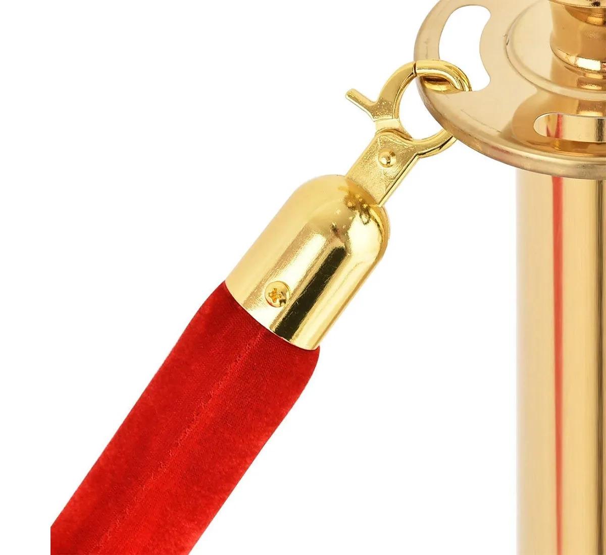 Dolphy Red Velvet Queue Manager Rope With Golden Hooks DQMG0006 1