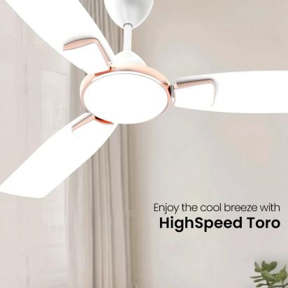Crompton High Speed Toro | Star Rated Ceiling Fan - Sliver Magic White by Crompton : Colours available: White 2 1