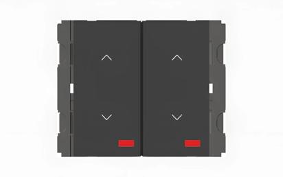 Norisys Charcoal Black Vertical Switches - 2 Gang - Both switches 16A 2 way with Indicator - 2 Module by Norisys : Colours available: Black