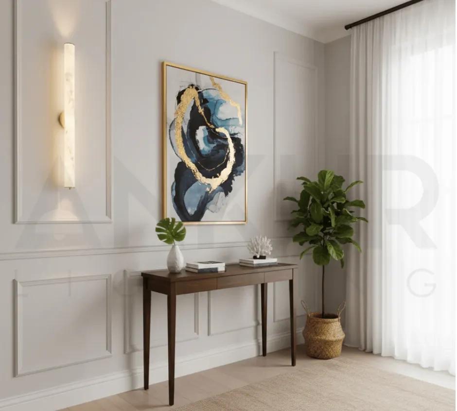 Ankur Vitric Modern Minimilist Desin Metal and Alabaster Based Wall Light 3