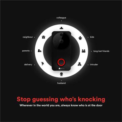 Zunpulse Smart Doorbell (Black) by Zunpulse : Colours available: Black 1 1