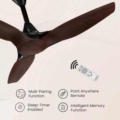 Crompton SilentPro Enso BLDC Ceiling Fans - Chestnut Wood by Crompton : Colours available: WoodyBrown 1 3