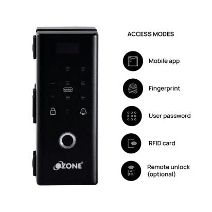Ozone Smart Wi-Fi Lock for Glass Doors by Ozone for Bedroom, Office : Colours available: Black 7 1