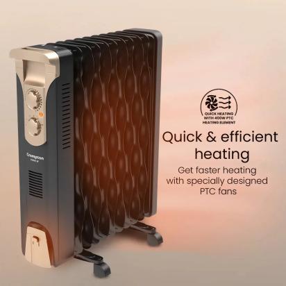 Crompton Insta Fervor 9 Fins 2400 W Oil Filled Room Heater by Crompton 6 2