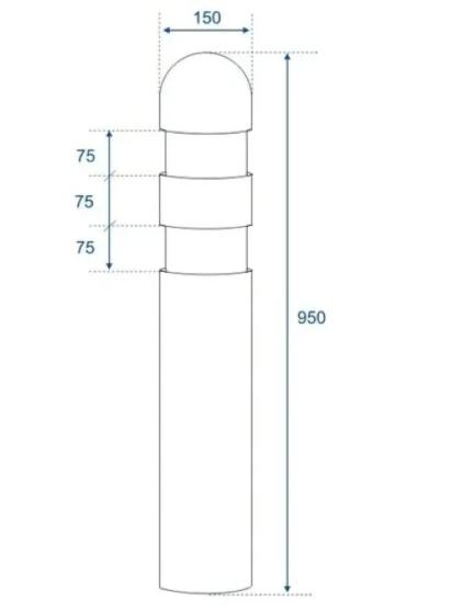 KK Cylindrical Bollard Type I by KK Manhole & Grating : Colours available: Grey 1 1