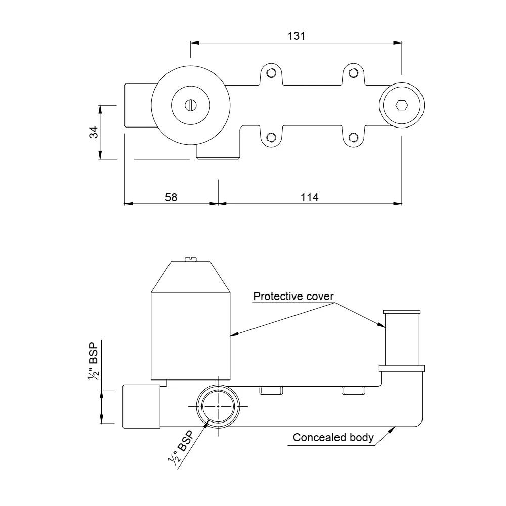 Jaquar Left Hand Side Operated Concealed Body 1