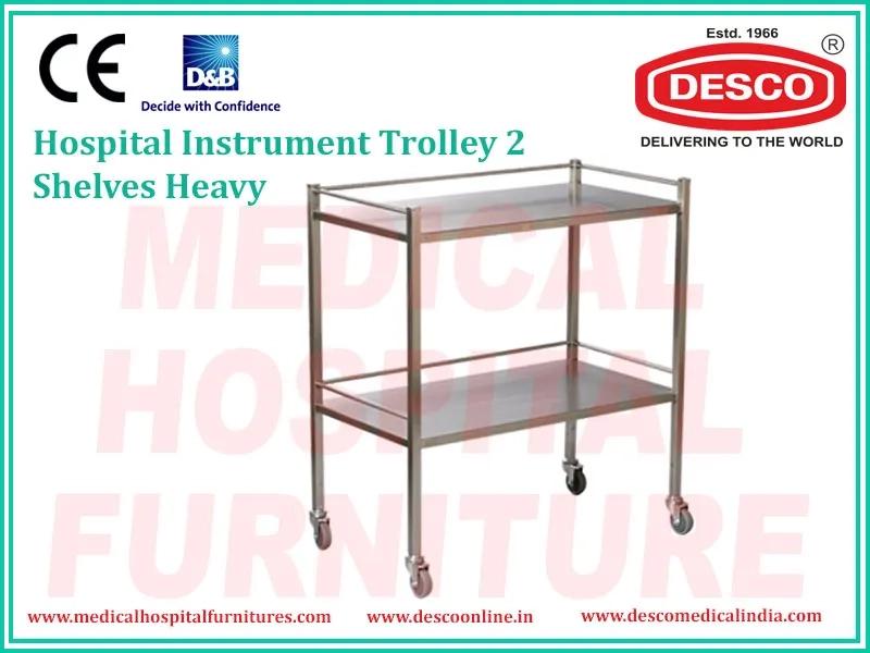 Desco Instrument Trolley 2 Shelves Heavy