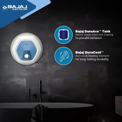 Bajaj Armor Series Contempo - Water Heater 6L by Bajaj : Colours available: White, DeepSkyBlue 11 2