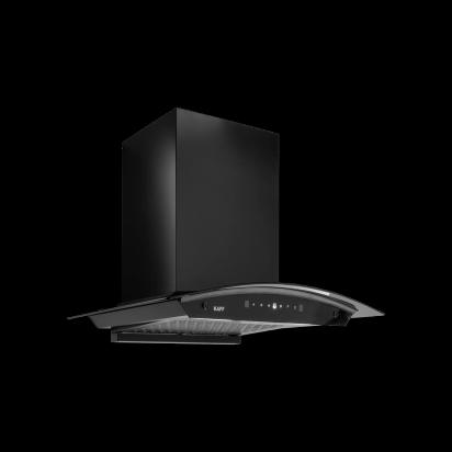 Kaff MAINZ DHC 60/75/90 Kitchen Chimney, Black Glass and Digital Display (90 cm) by Kaff : Colours available: Black