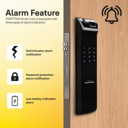 YDM 4109 Roller Latch Without Handle Smart Lock by Yale : Colours available: Black 4 5