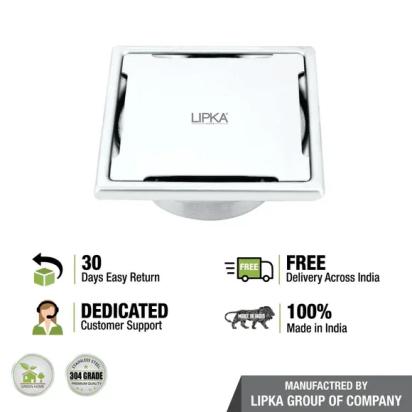 Lipka Yellow Exclusive Square Floor Drain (6 x 6 Inches) with Cockroach Trap 5