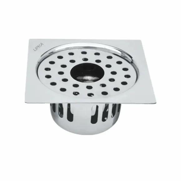 Lipka Square Flat Cut Floor Drain (6 x 6 Inches) with Cockroach Trap