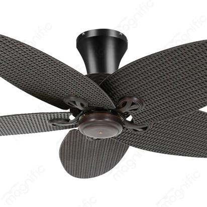 Magnific Classic Hugger – 52″ Low-Profile Ceiling Fan with Rattan Blades - Rattan Grey by Magnific : Colours available: Grey 1 1