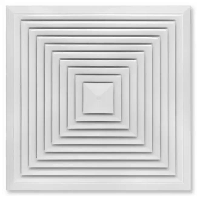 Trox DLQ for Four-Way Horizontal Supply Air Discharge, with Fixed Air Control Blades – Sheet Steel Diffuser Face