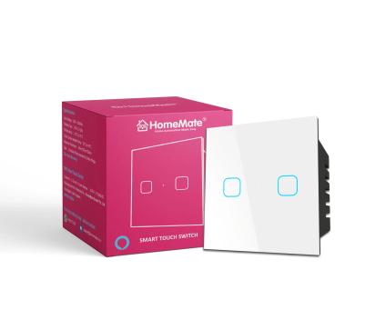 Homemate Wi-Fi 2 Gang Smart Touch Switch - White by Homemate : Colours available: White
