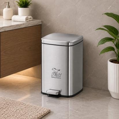 Perk Stella Dustbin 9 Litre - Matt Steel