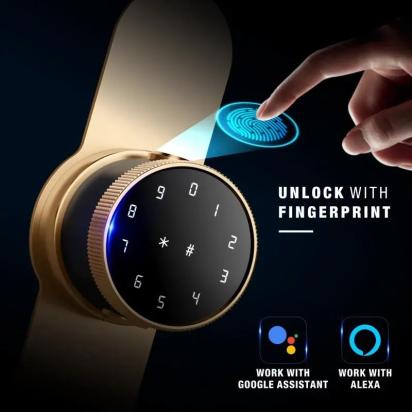 Ozone Smart Bluetooth Internal Lock with Lock Plate for Wooden & Metal Doors by Ozone for Bedroom, Office : Colours available: AntiqueBronze 6 2