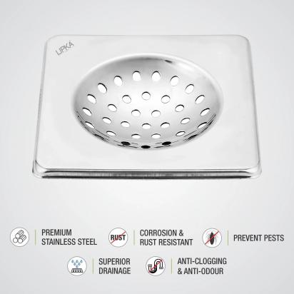 UNO Square Floor Drain (6 x 6 Inches) 2