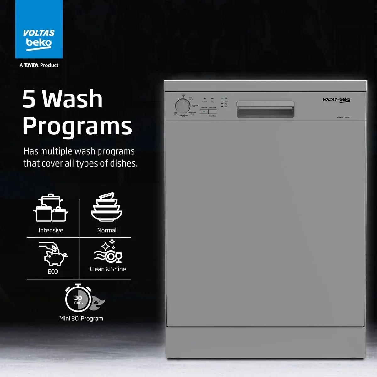 Voltas 14PS Full Size Dishwasher -  Free Standing