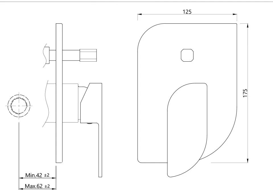 Jaquar Single Lever Exposed Parts Kit of Diverter - Chrome - ALI-CHR-85065MK 1