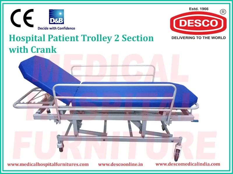 Desco Patient Trolley 2 Section with Crank