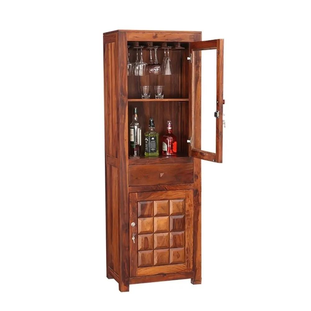 Daywithwood Solid Wood Bar Cabinet in Natural Finish 4