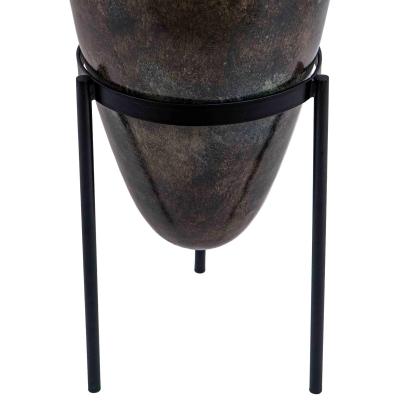 Beruru Hilda Metal Planter With Stand - Medium by Beruru for Indoor : Colours available: Brown 4 5