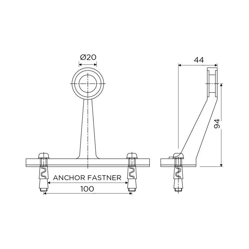 Ozone 1 Way Spider For Ceiling/Wall | Finish: Satin Stainless Steel 1