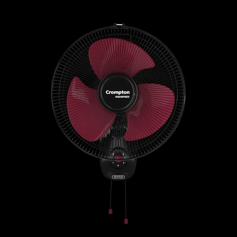 Crompton Hispeed Gale Plus Wall Mounted Fan - Black Red