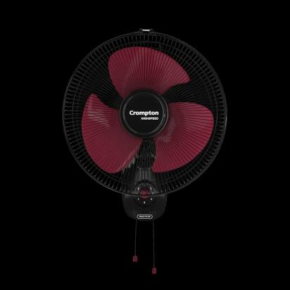 Crompton Hispeed Gale Plus Wall Mounted Fan - Black Red by Crompton : Colours available: Black, Red