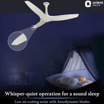 Orient Electric Aeroquiet Premium Silent Ceiling Fan 1230mm White by Orient Electric : Colours available: White 4 4