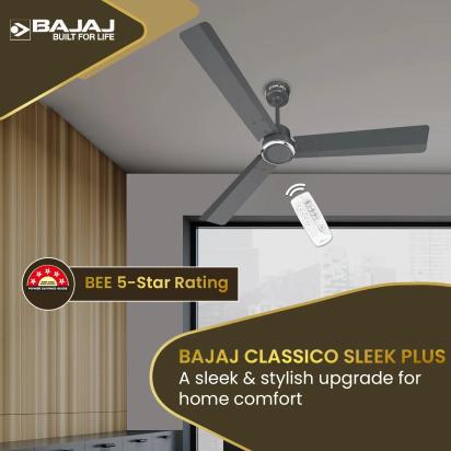 Bajaj Classico Sleek Plus 1200mm Ceiling Fan - Coal Grey by Bajaj : Colours available: SlateGray 9 1