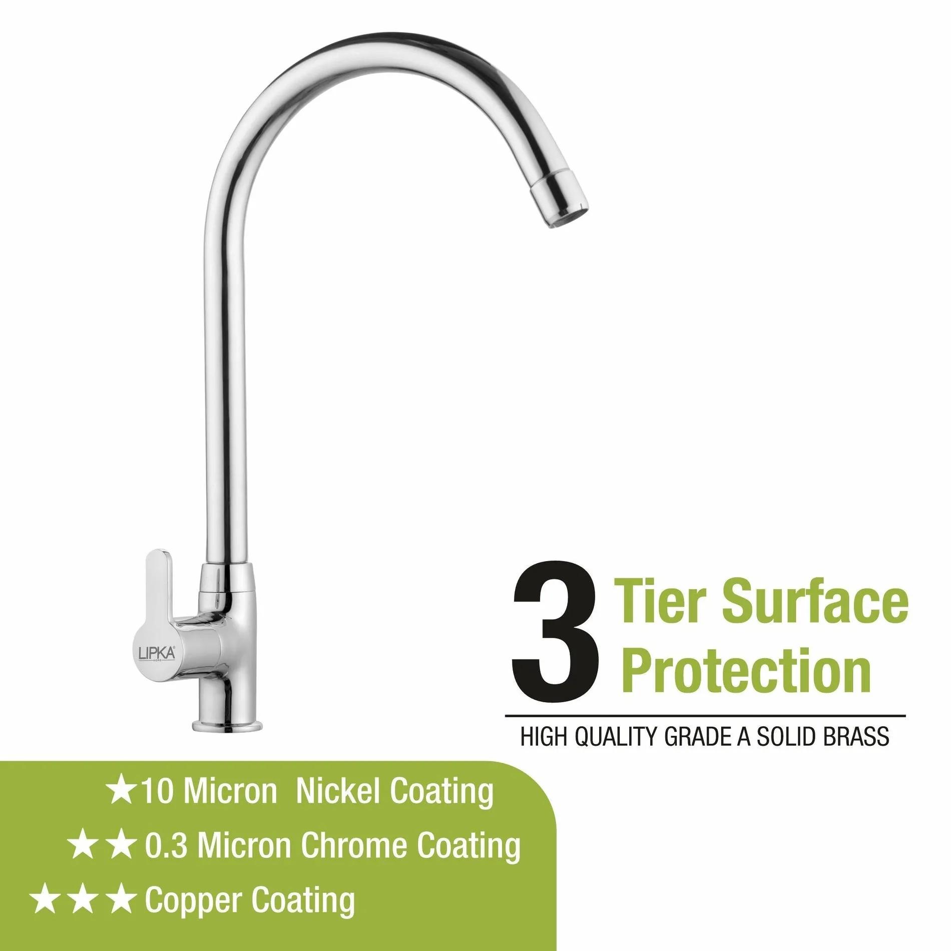 Lipka Fusion Swan Neck Brass Faucet with Round Swivel Spout (20 Inches) 3