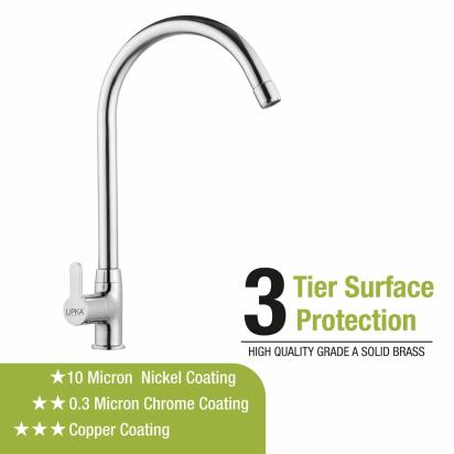 Lipka Fusion Swan Neck Brass Faucet with Round Swivel Spout (20 Inches) 3