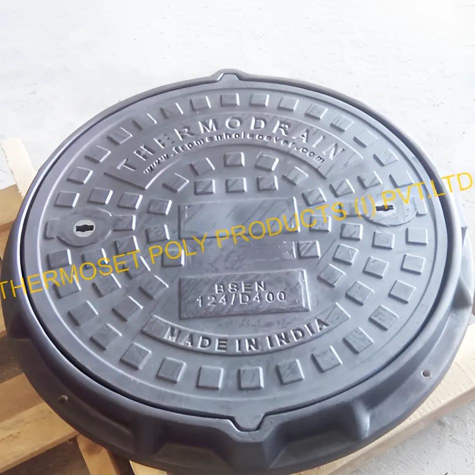 Thermoset Poly FRP GRP Composite Solid Top Manhole Covers 2