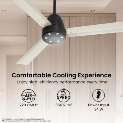 Crompton Energion NITEO BLDC Ceiling Fan - Ivory Black by Crompton : Colours available: Ivory 12 5