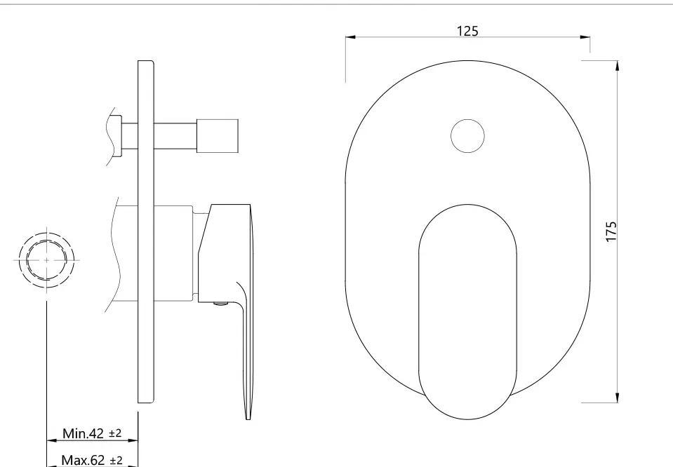 Jaquar Single Lever Concealed Diverter - Graphite - OPP-GRF-15065MKPM 1