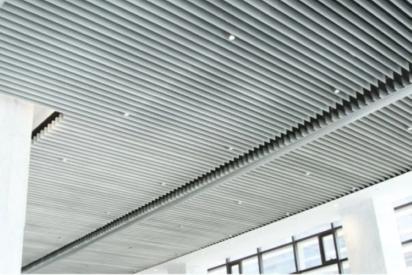 Tranquil V-Shaped Metal Baffle Ceilings by Tranquil for Interior : Colours available: Silver 1