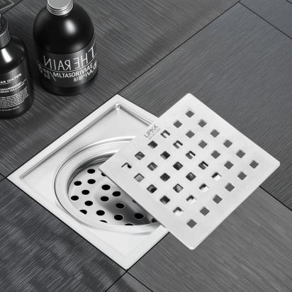 Lipka Red Exclusive Square Floor Drain (6 x 6 Inches) with Cockroach Trap