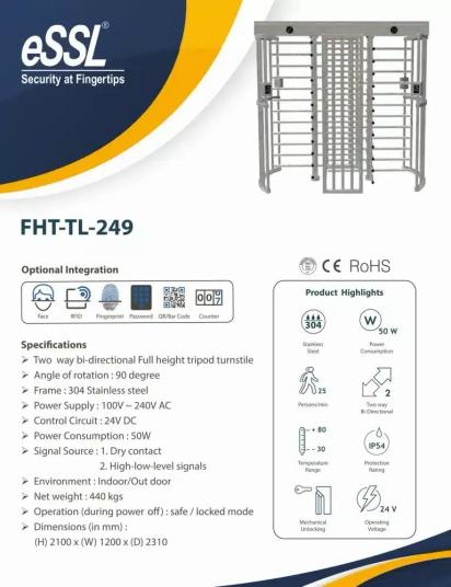 Ampletrails Full Height Turnstile Access Control System by Ampletrails : Colours available: Grey 6 4