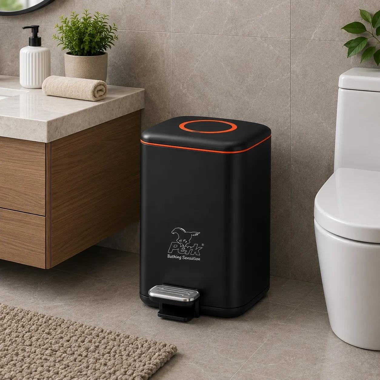 Perk Regent Dustbin 9 Litre - Black